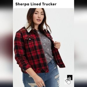 NWT Torrid Size 3, Plaid Sherpa Jacket